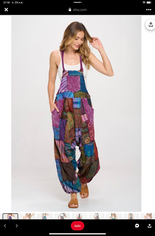 Purple overalls