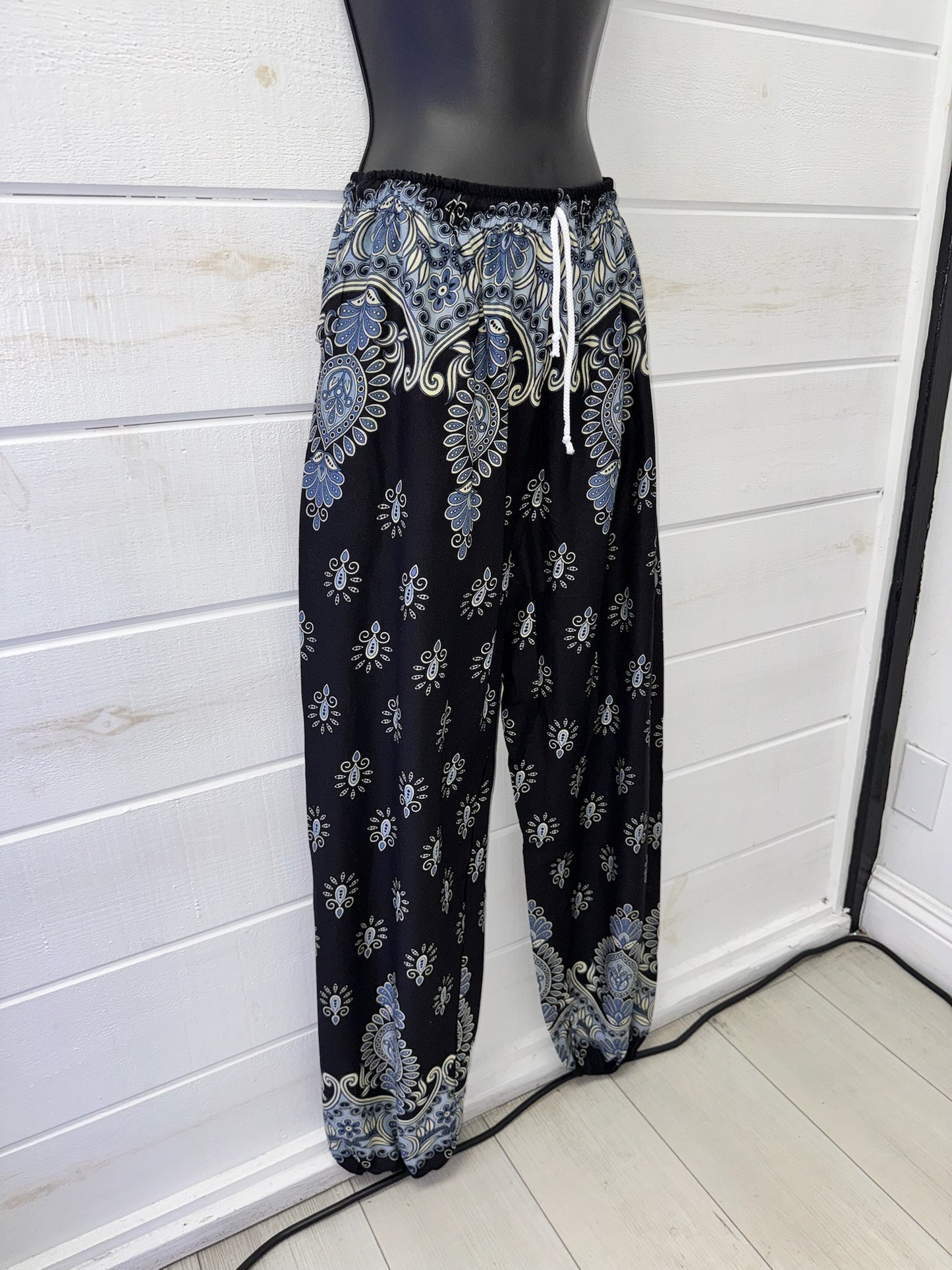 Moonstone Noir Rayon Harem Pants