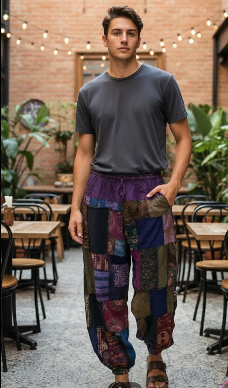 Purple Patchwork Pants